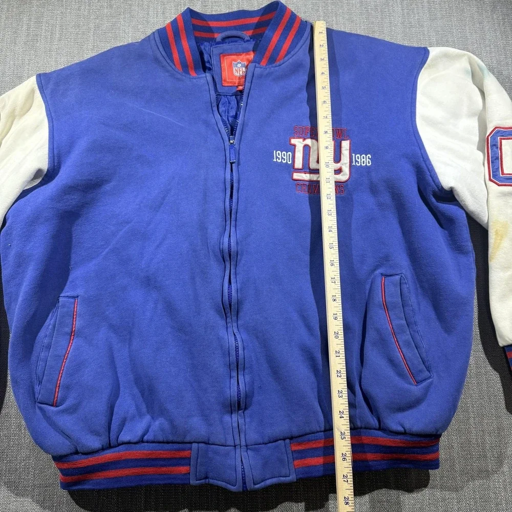 Vintage New York Giants Jacket Mens‎ 2XL Blue NFL Super Bowl Champions 90s